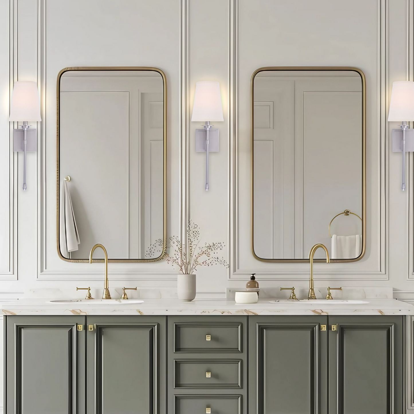 Manor Modern Traditional 1-Light Nickel Wall Sconce Light