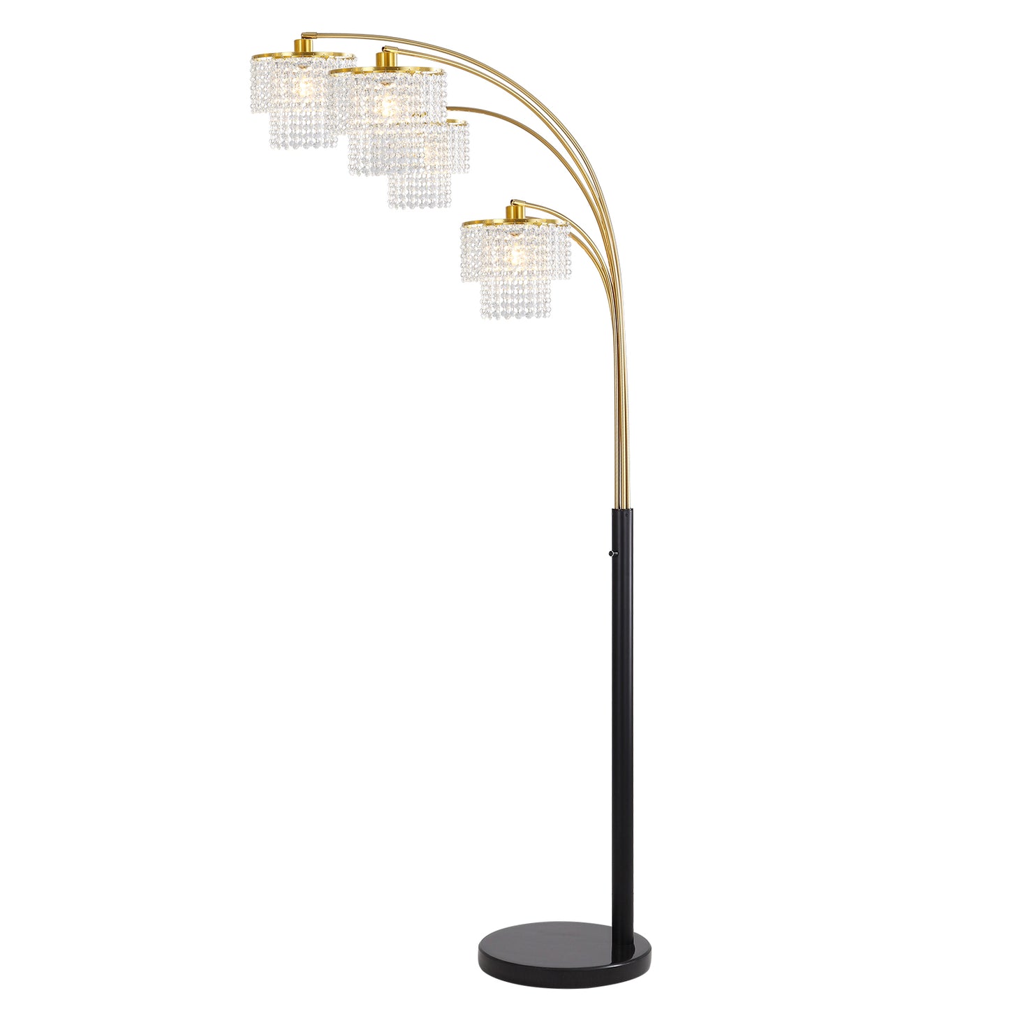 Brio 80" 5-Light Modern Gold Crystal Arc Floor Lamp