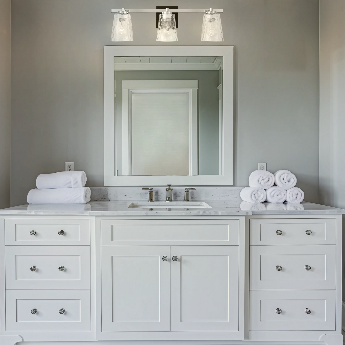 Radiance Modern 3-Light Nickel Vanity Light