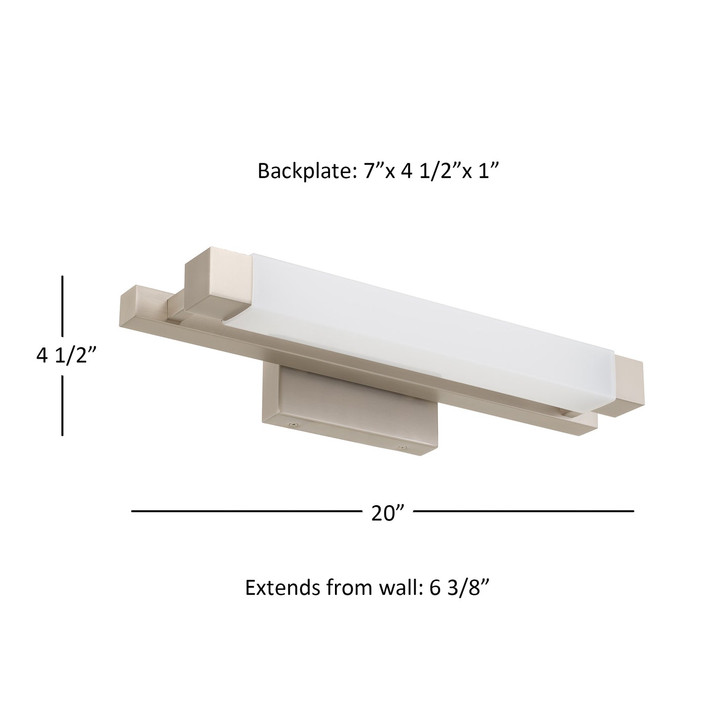 Serenity 20" Brushed Nickel LED Bathroom Vanity Light