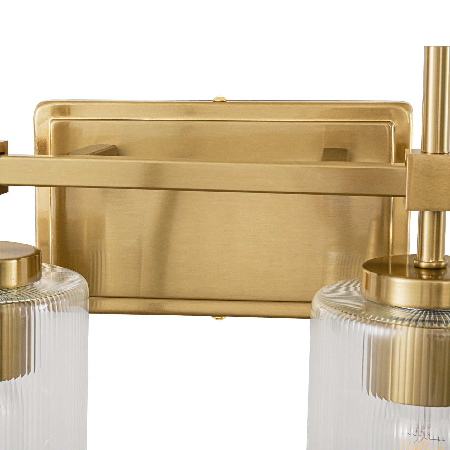 4-Light Gold Vanity Light – Modern Bathroom Wall Light with Ribbed Glass