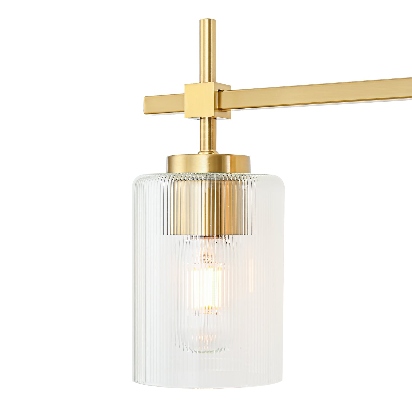5-Light Gold Vanity Light – Modern Bathroom Wall Light with Ribbed Glass