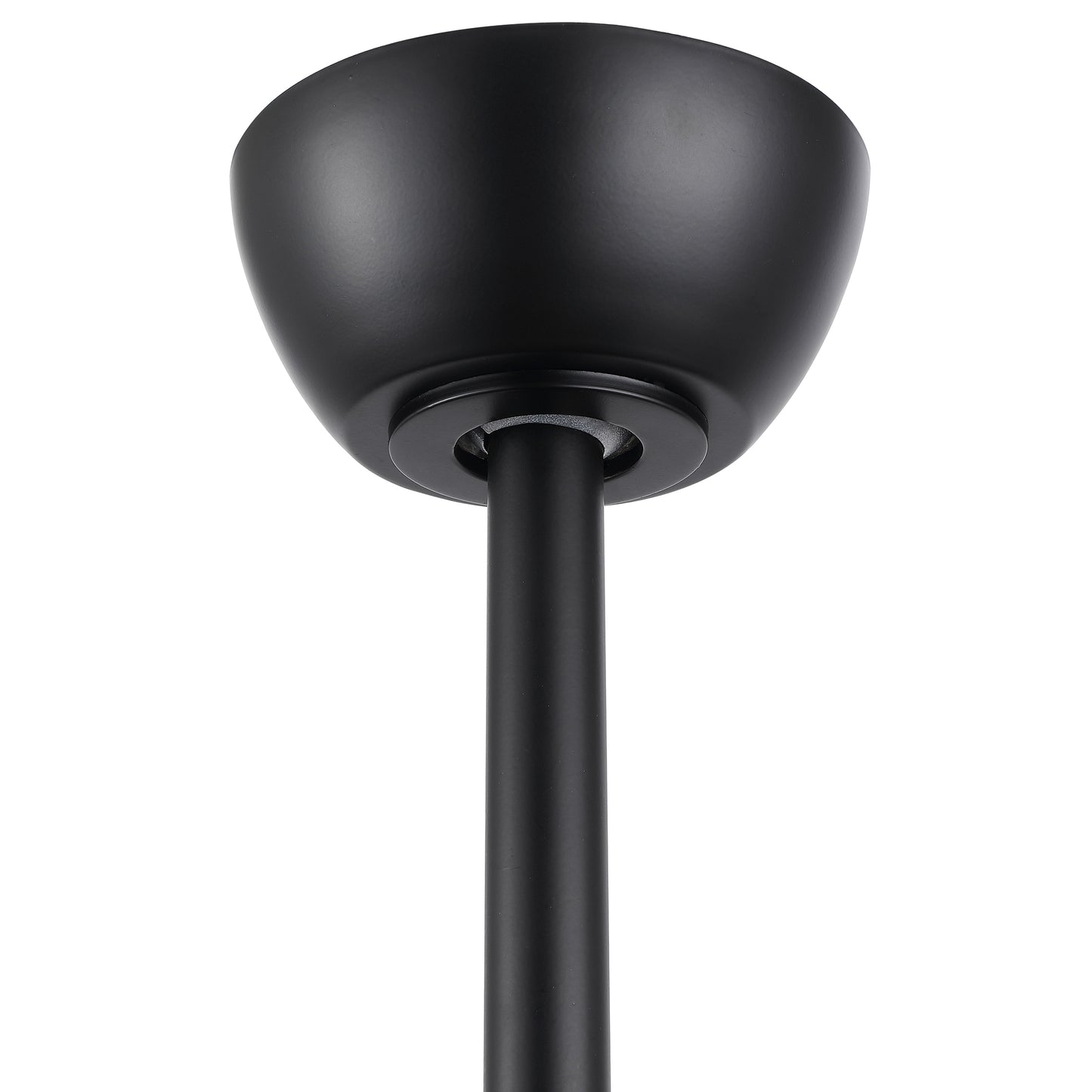 52" Matte Black Ceiling Fan with LED Light and Remote – Solid Wood Blades