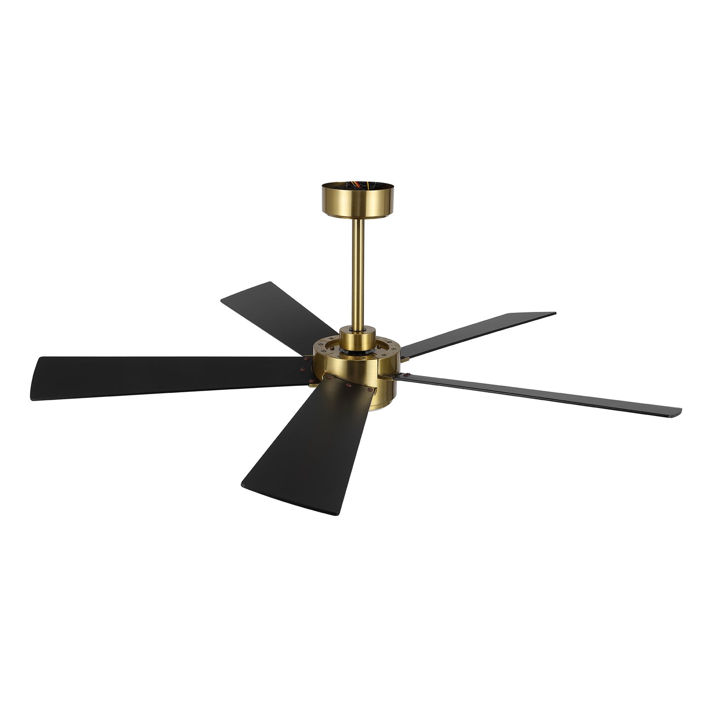 52" Gold Modern Ceiling Fan with Light & Remote – 6-Speed DC Motor, Dimmable LED