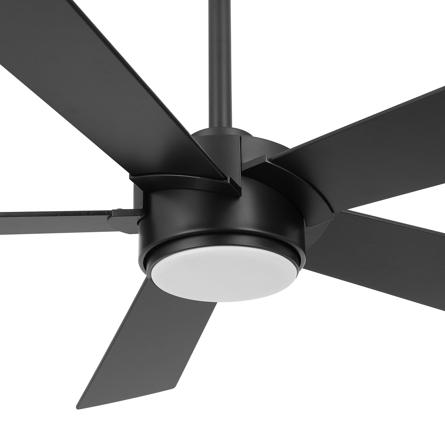 64" Matte Black Ceiling Fan with Light & Remote – Modern 6-Speed, Quiet DC Motor