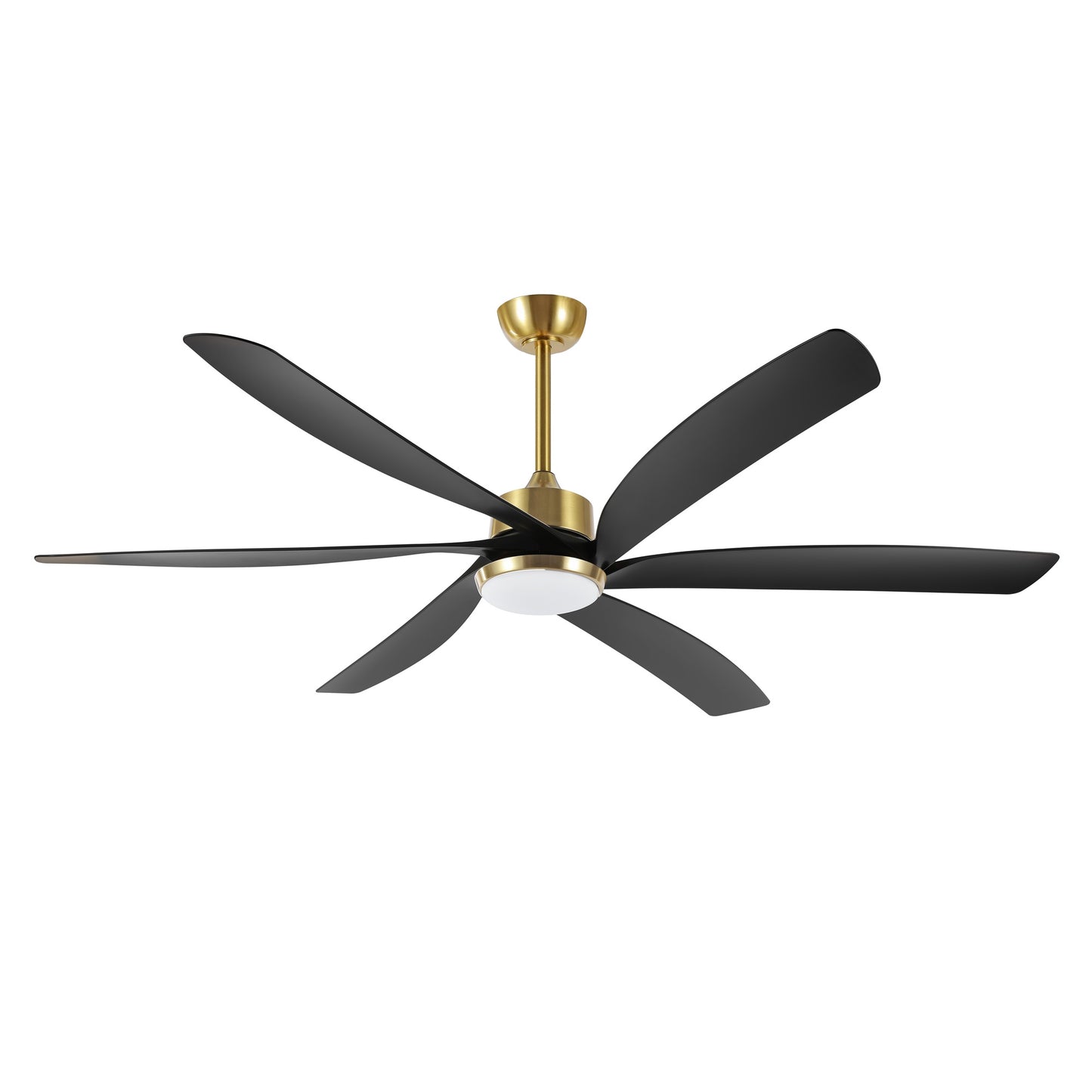 64" Gold & Black Ceiling Fan with Light & Remote – Quiet 6-Speed DC Motor
