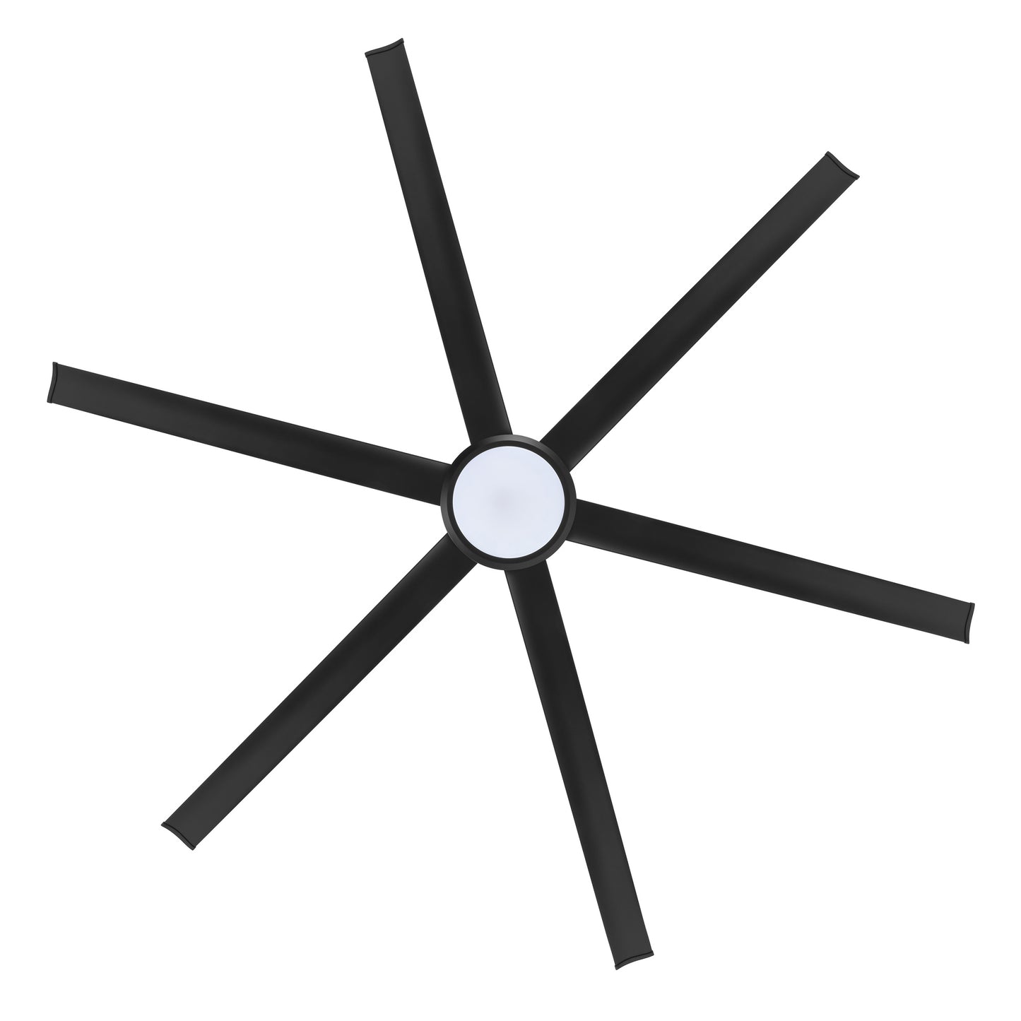 96" Matte Black Ceiling Fan with Light & Remote – Massive Modern DC Motor Fan