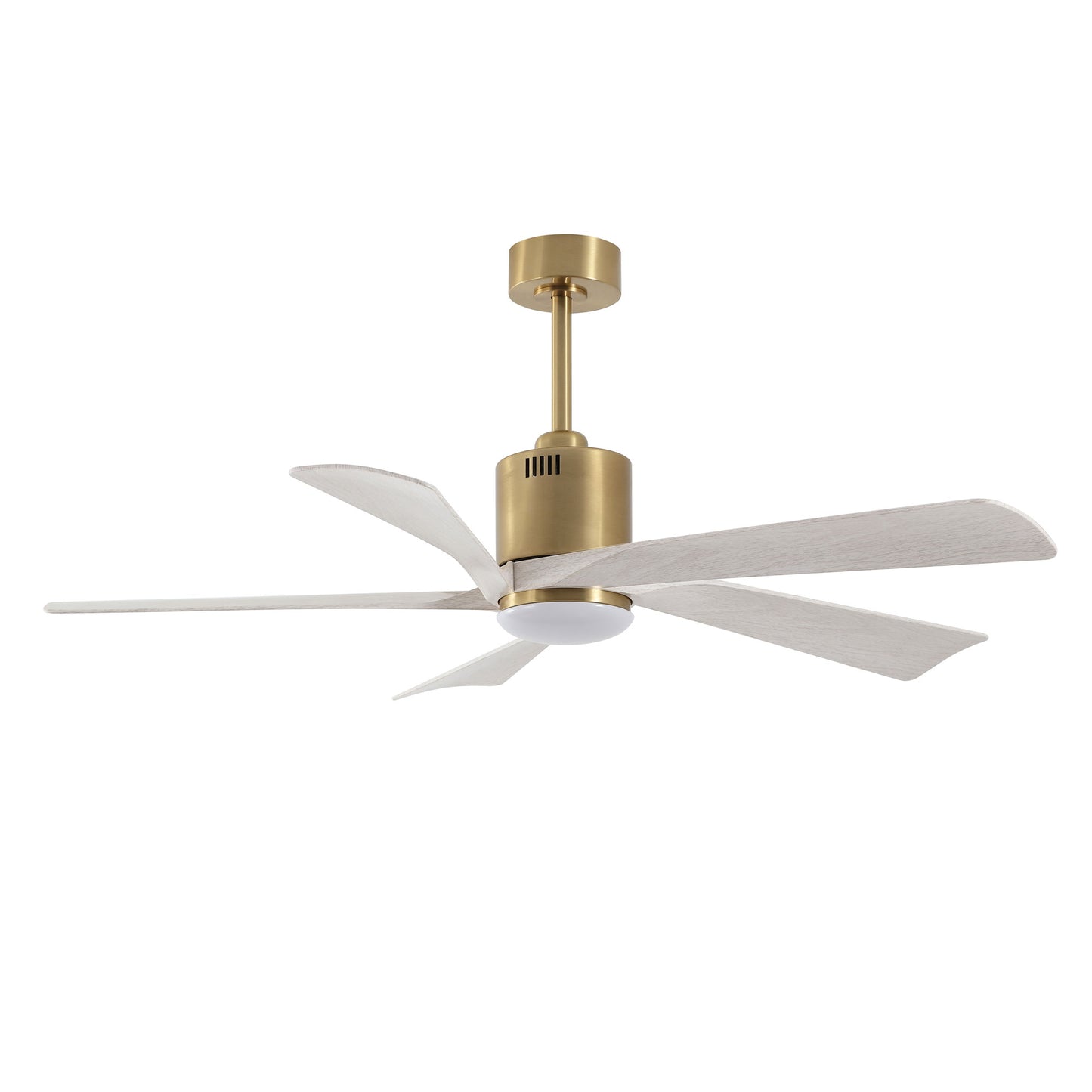 52" Gold Ceiling Fan with Gray Blades and LED Light – Modern Dimmable Fan with Remote