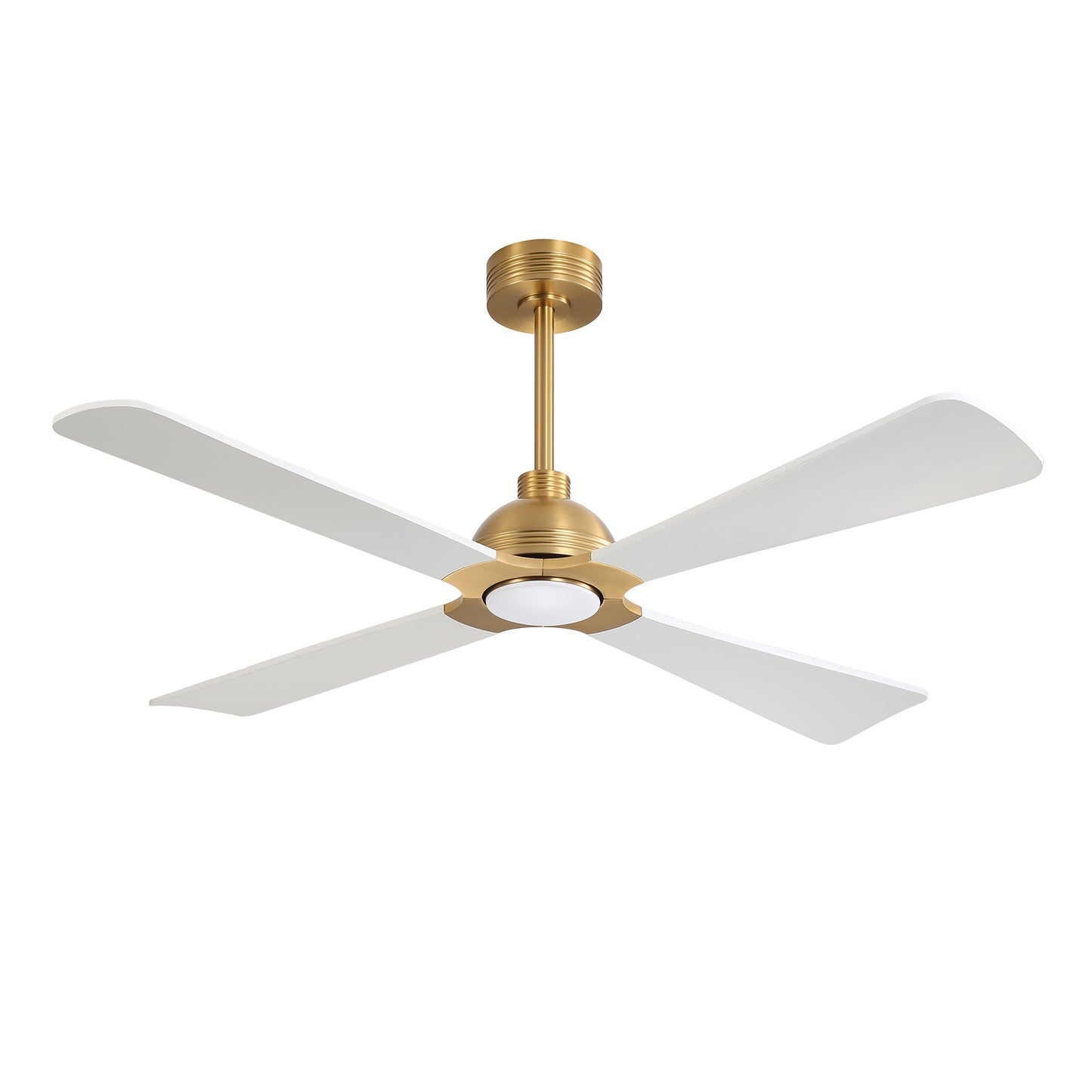 Ceiling Fan 56" Modern Gold + White 4-Blade with LED Light