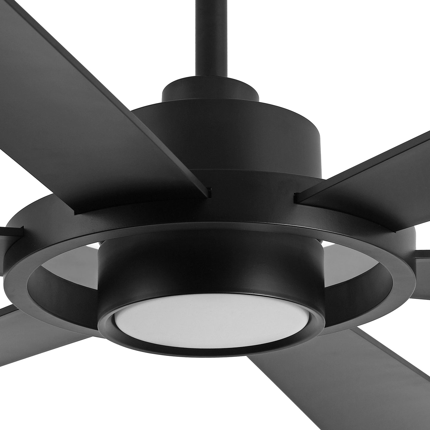 60" Matte Black Ceiling Fan with LED Light and Remote – Modern 4-Blade Fan