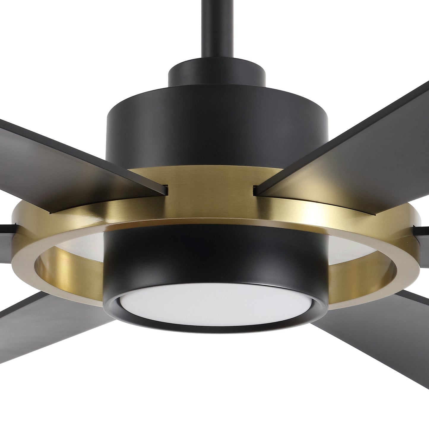 60" Black and Gold Ceiling Fan with LED Light and Remote – Modern 4-Blade Fan