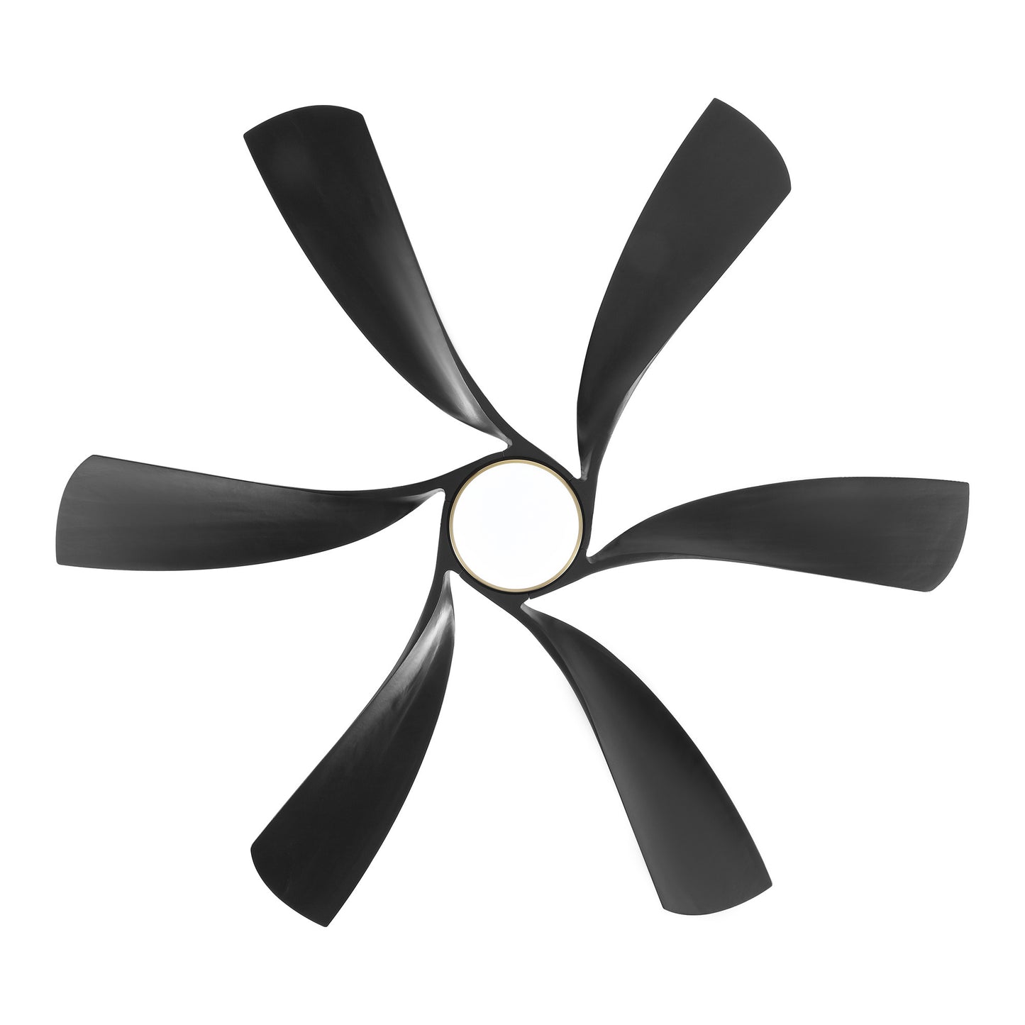 60" Matte Black Ceiling Fan with LED Light and Remote – Modern 6-Blade Smart Fan