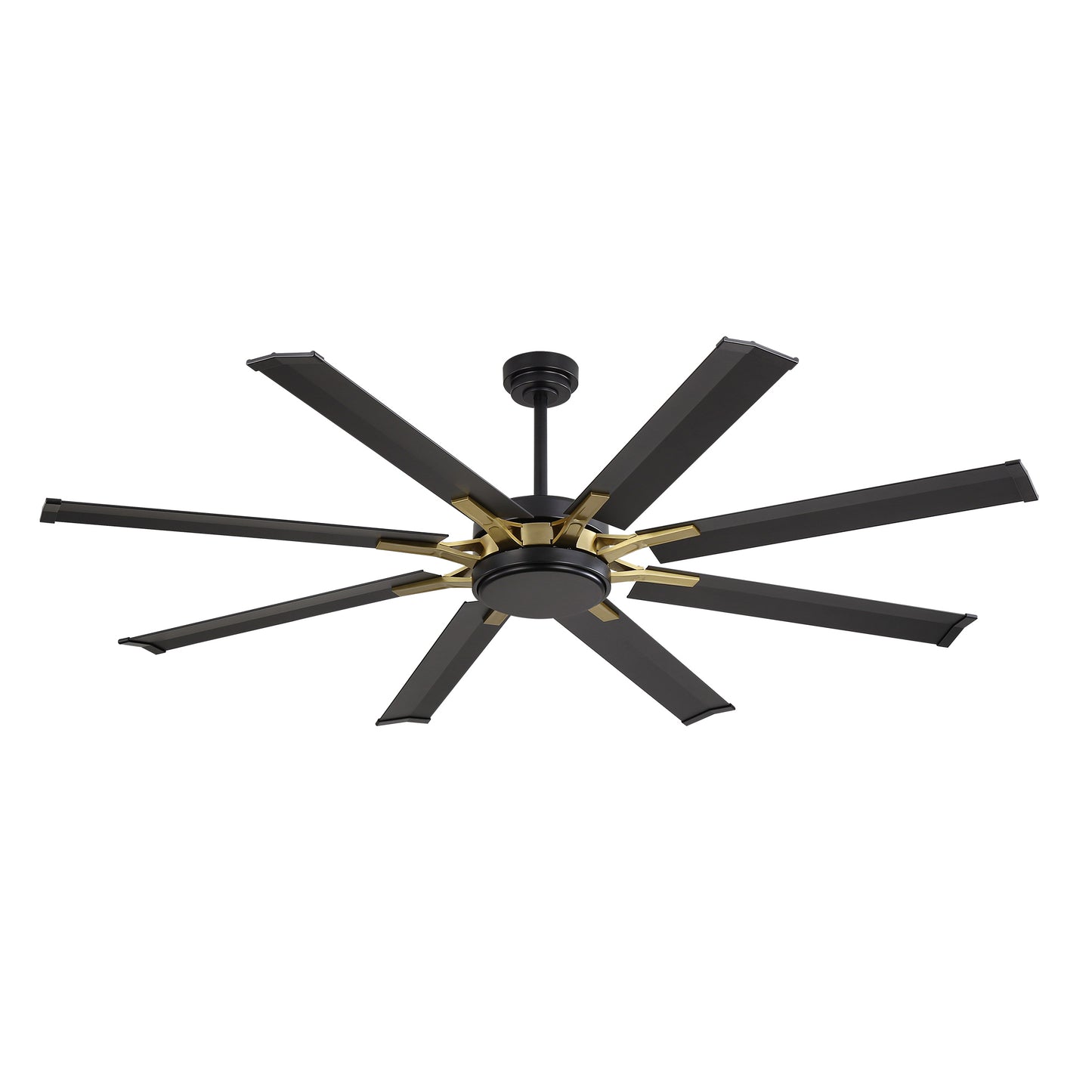 Ceiling Fan 72" Modern Black and Gold 8-Blade
