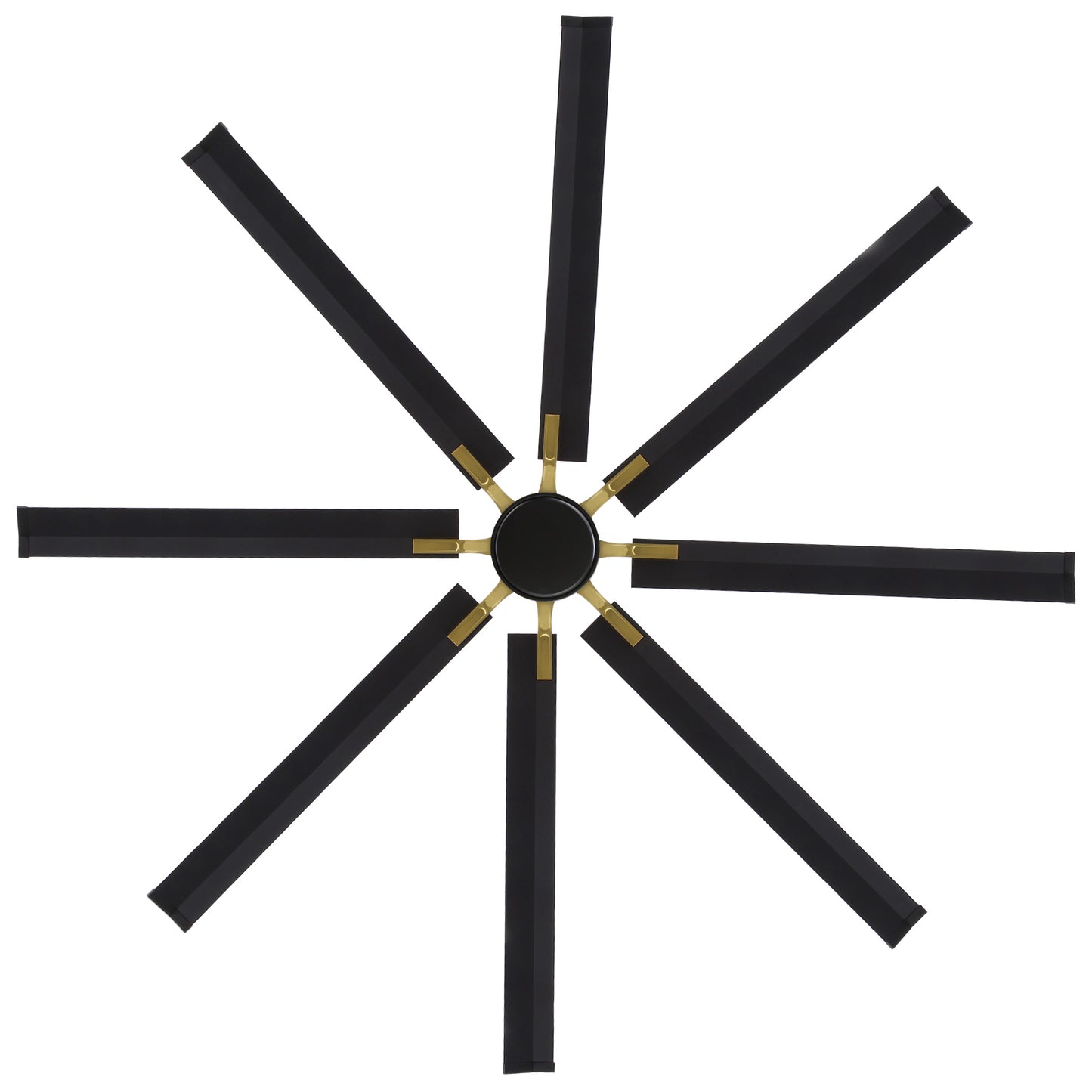 Ceiling Fan 72" Industrial Matte Black + Gold 8-Blade