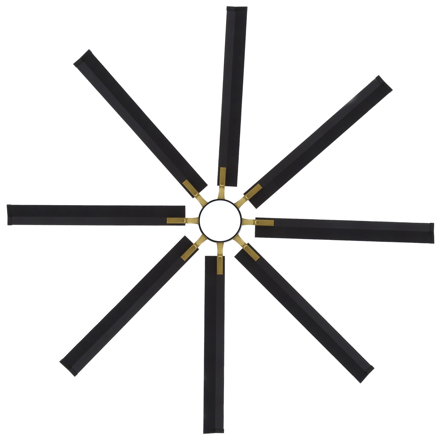 96" Black & Gold Ceiling Fan with Light & Remote – Smart 6-Blade, Quiet DC Motor