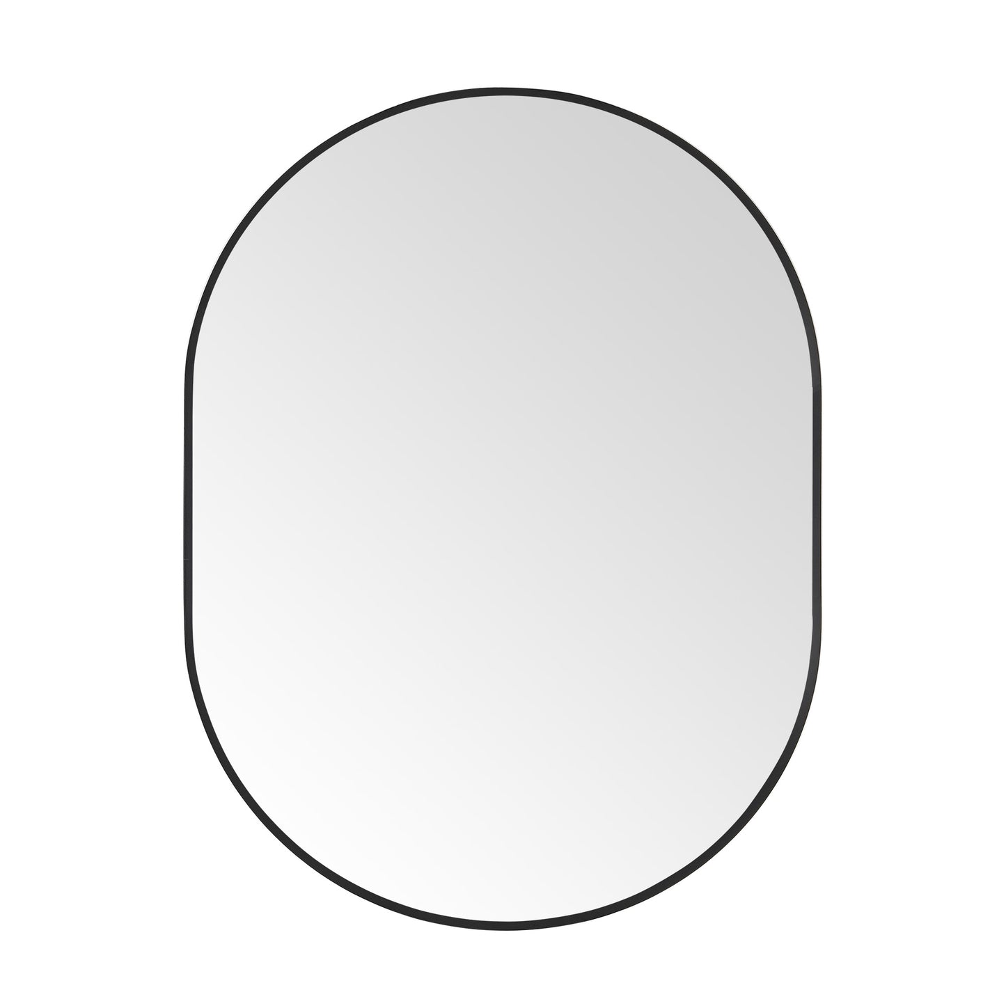 Wall Mirror 36x48" Modern Matte Black Framed Oval