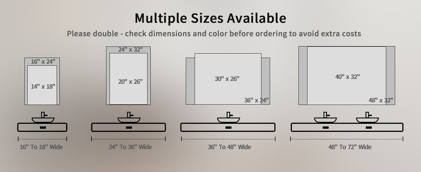 Medicine Cabinet 36x24" Recessed or Surface Mount Mirrored
