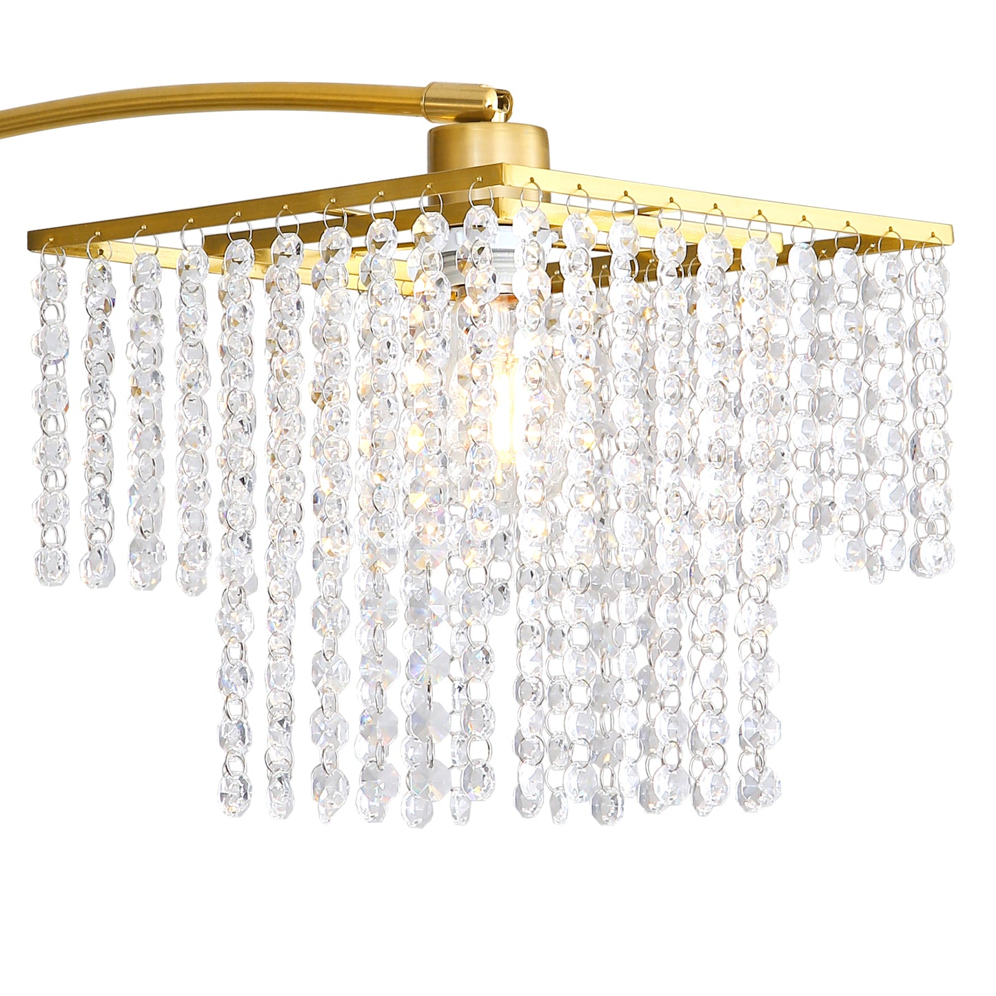 Brio 90" 3-Light Modern Gold Crystal Arc Floor Lamp