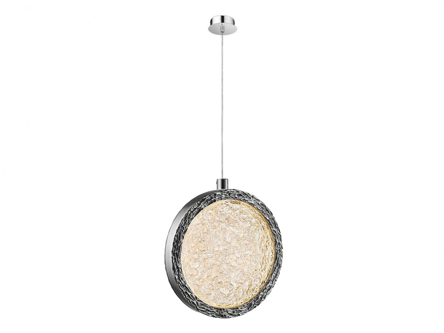 Bottega 1-Light Polished Nickel 10" Round Ring Pendant Light