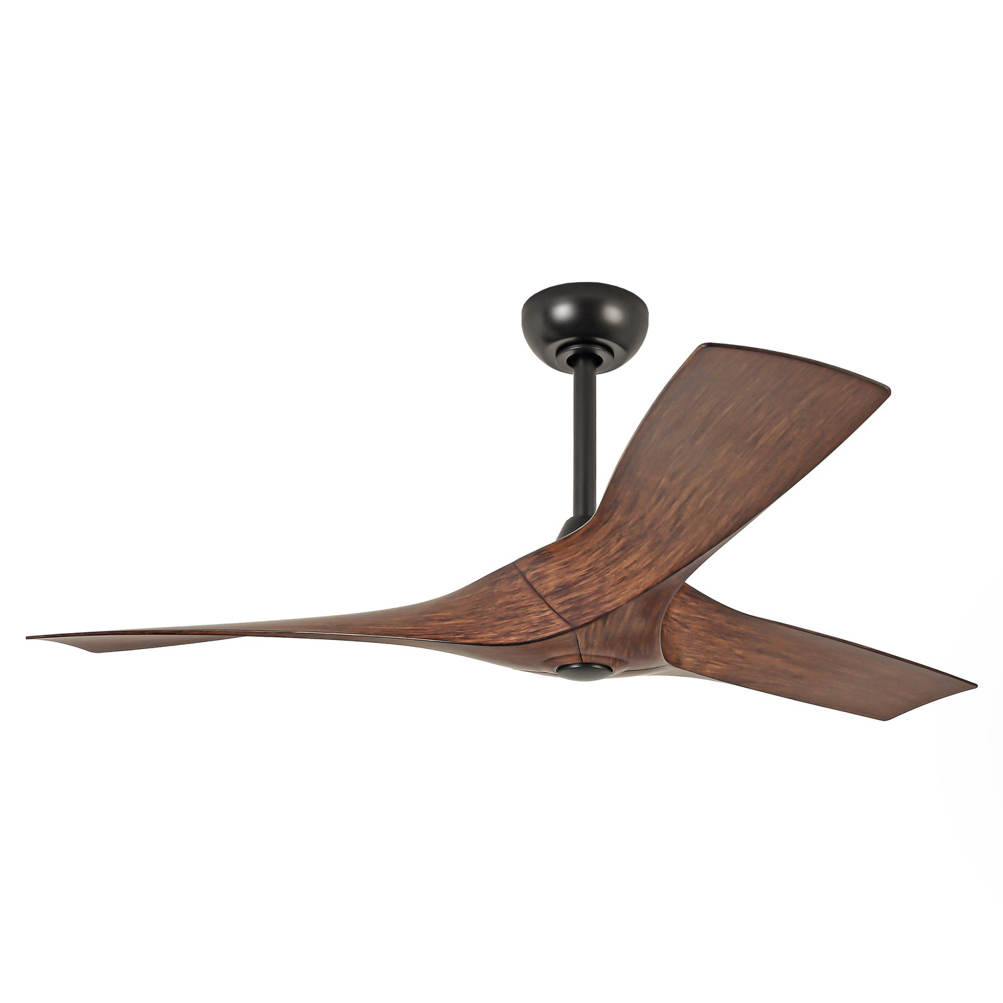 52" Erin Modern Industrial Black & Walnut Ceiling Fan