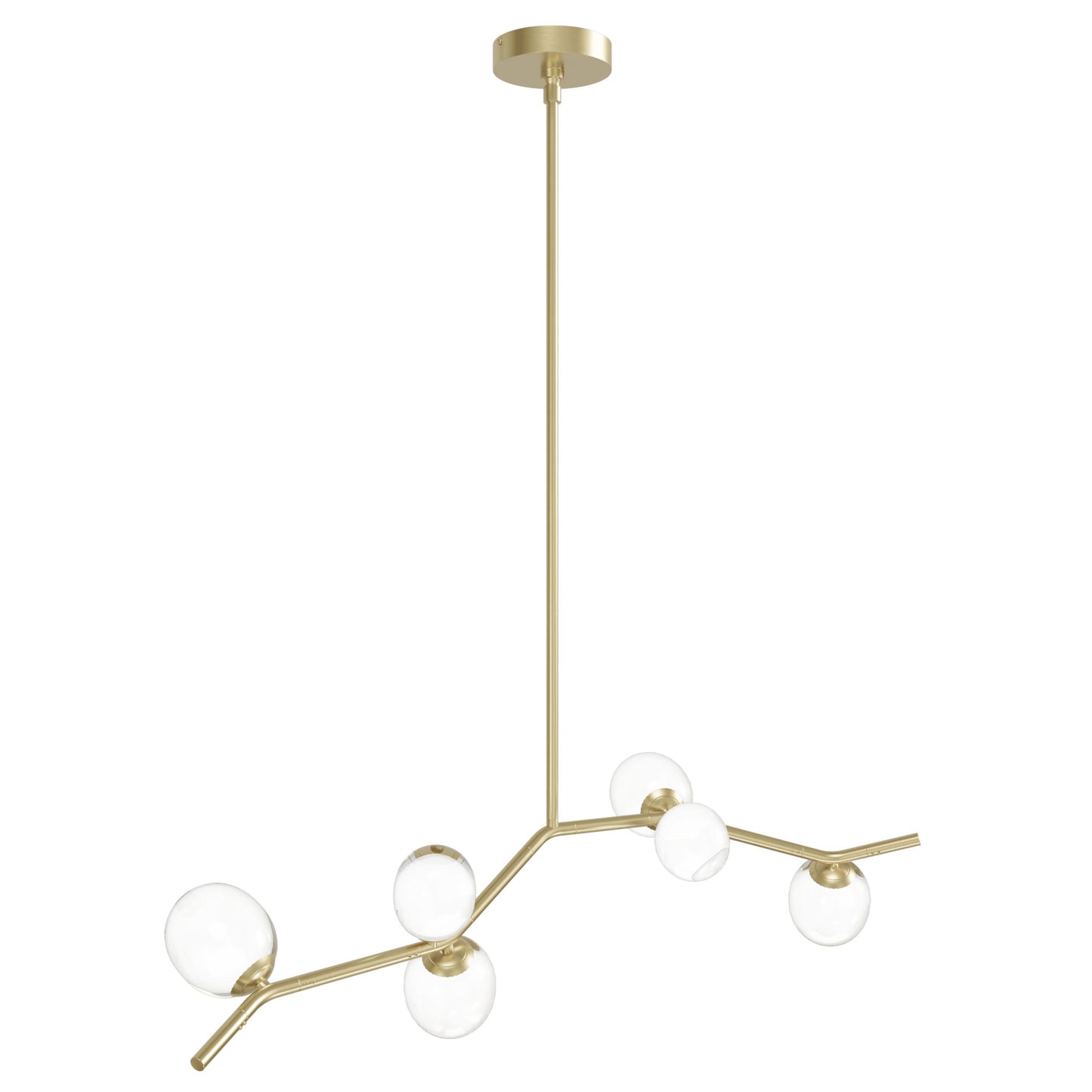 Hampton 6-Light Brushed Brass with Clear Glass Chandelier