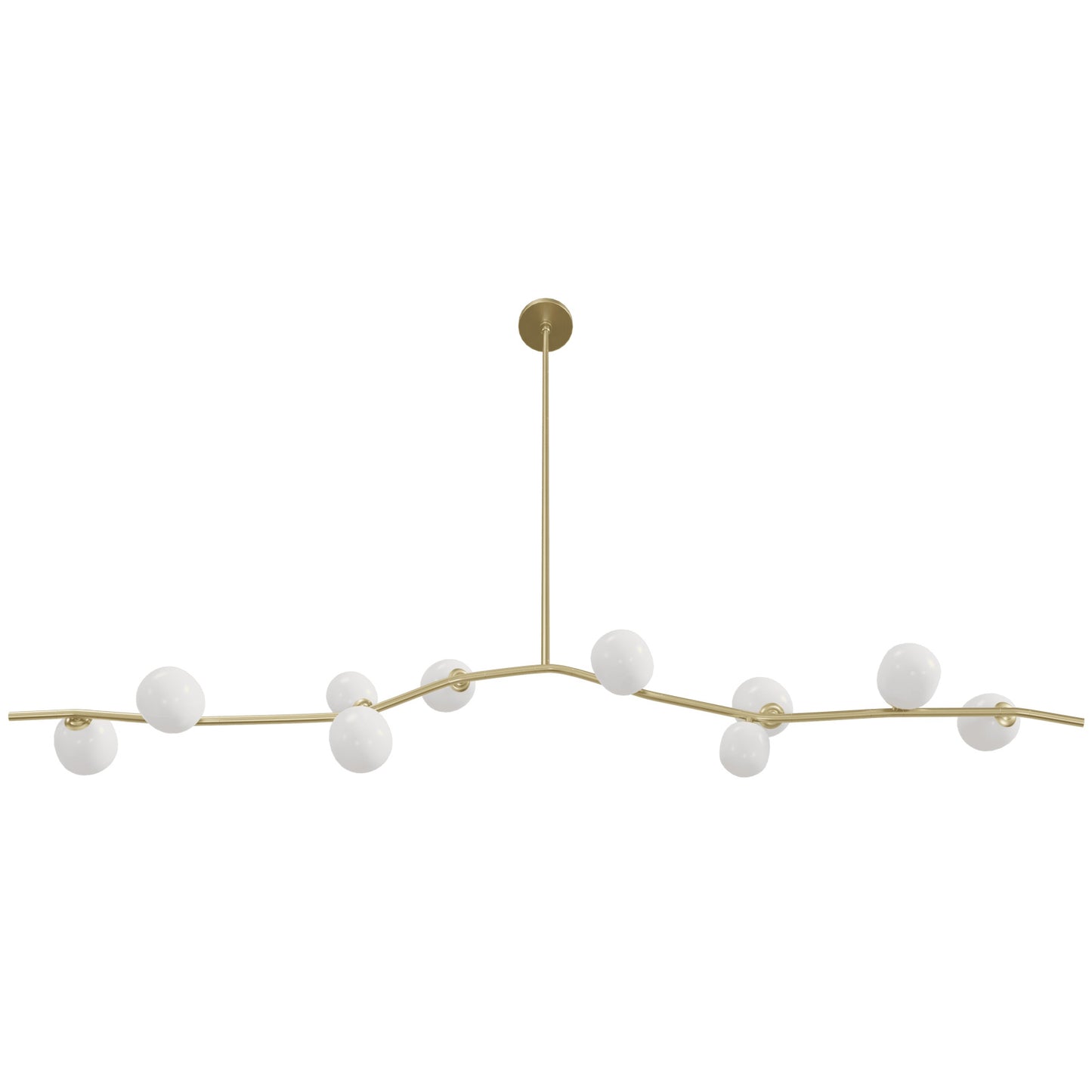 Hampton 10-Light Brushed Brass with White Glass Chandelier
