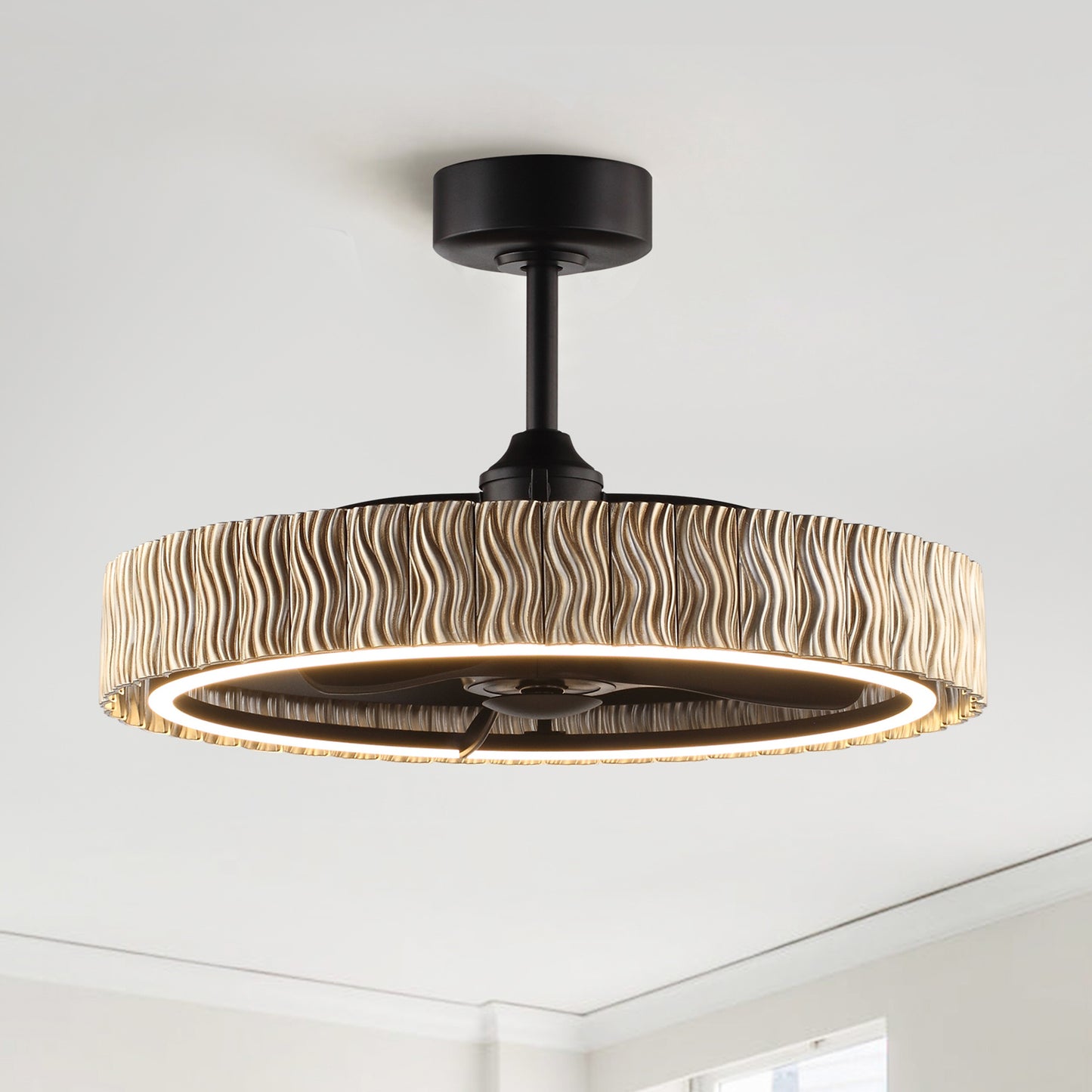 29" Farmhouse Fandelier Ceiling Fan with LED Light