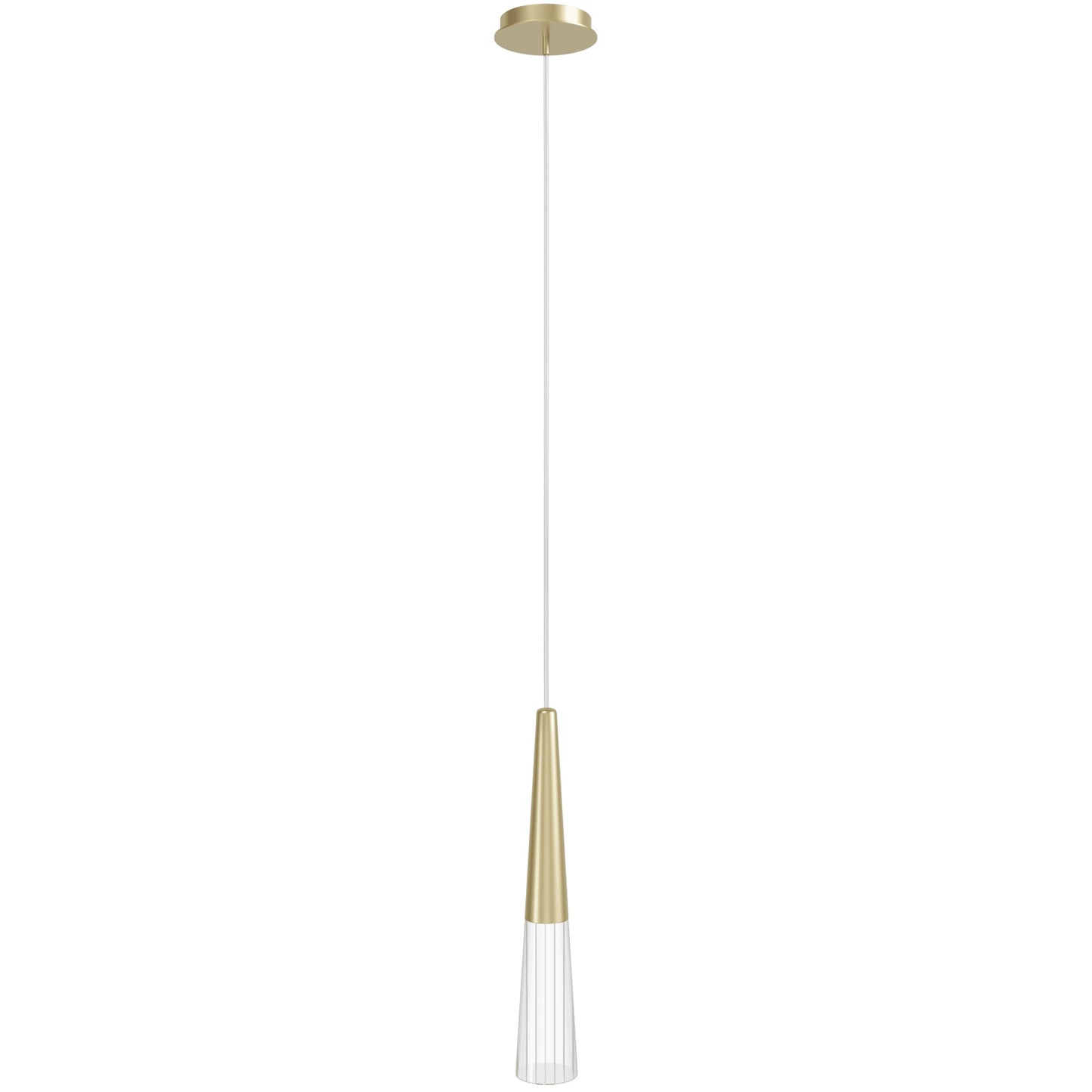 Encino 1-Light Crystal and Brushed Brass Pendant Light