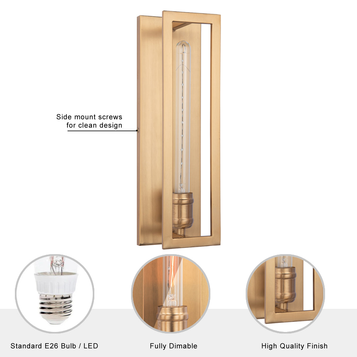 Adelman Gold 1-Light Wall Sconce