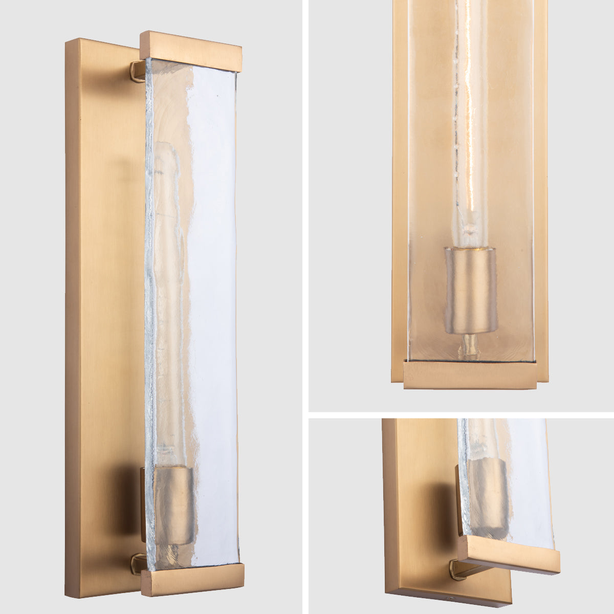 Adelman Gold Metal & Glass 1-Light Wall Sconce