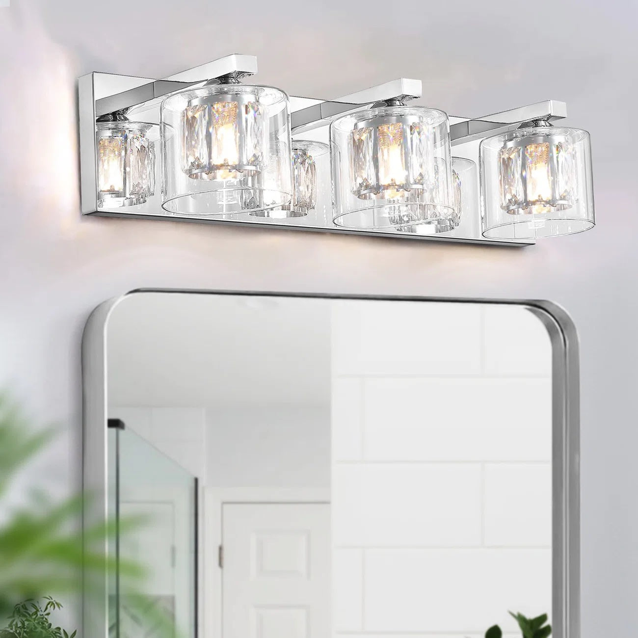 Kolt Chrome Traditional 3-Light Bathroom Vanity Light