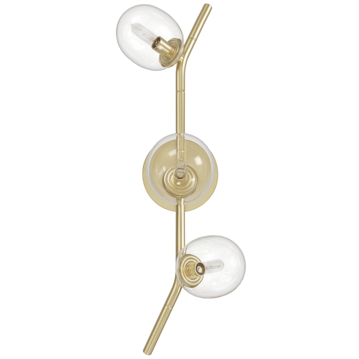 Hampton 3-Light Brushed Brass with Clear Glass Wall Sconce