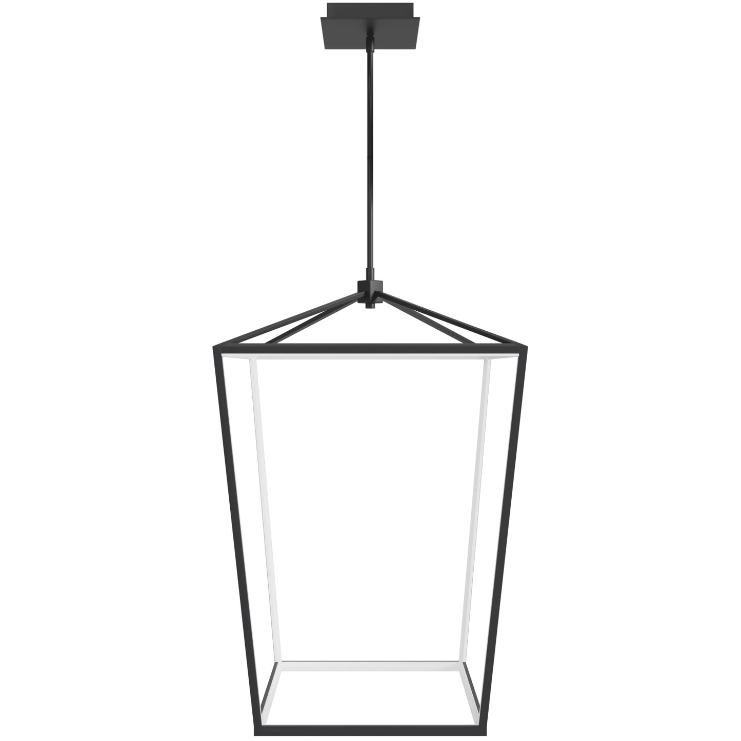 Park Ave 27" Modern LED Large Black Cage Pendant Light