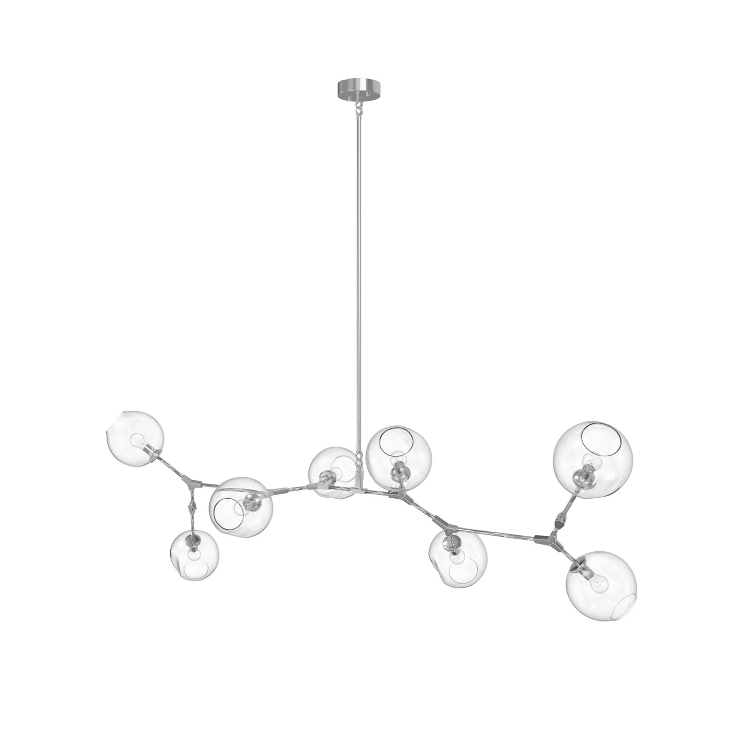 Fairfax Ave 8-Light Matte Chrome Hand-Blown Glass Chandelier