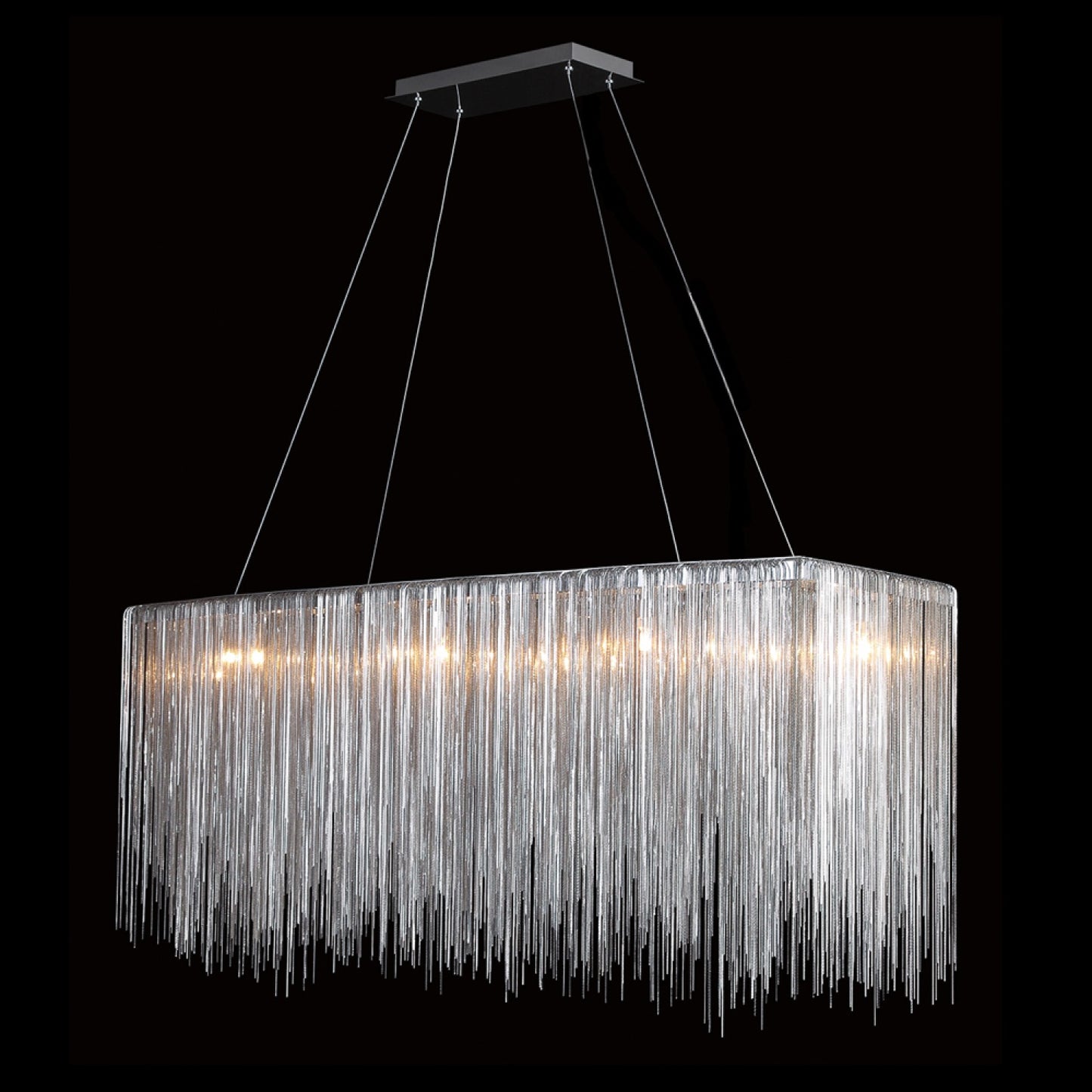 Fountain Ave Chrome Statement Chain Linear Chandelier