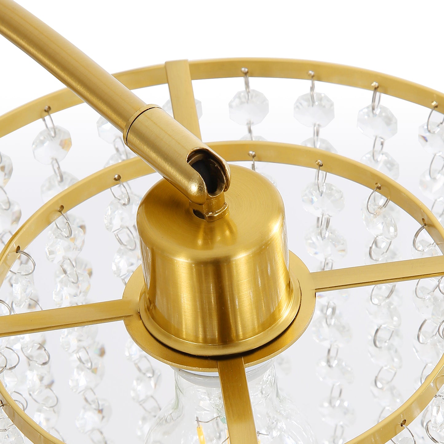 Brio 85" 3-Light Modern Gold Crystal Arc Floor Lamp