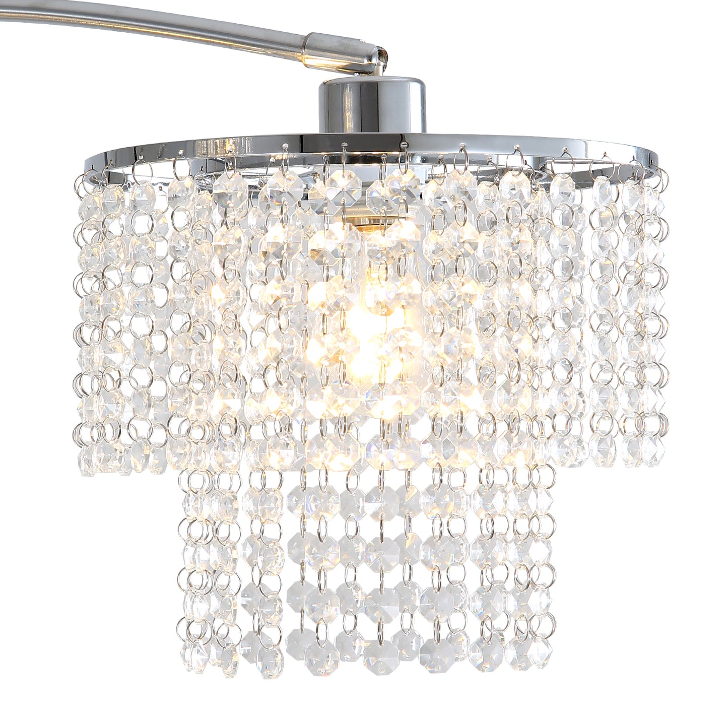 Brio 90" 3-Light Modern Crystal Arc Floor Lamp