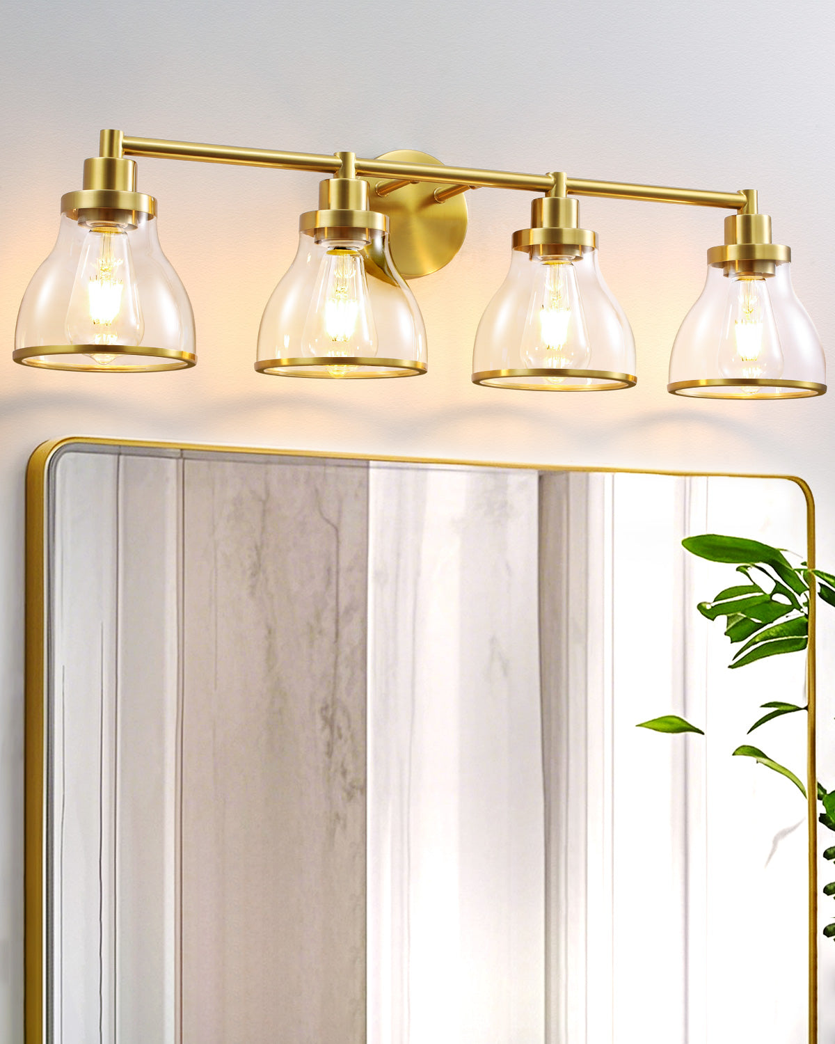 Hermosa Gold 4-Light Bathroom Vanity Light