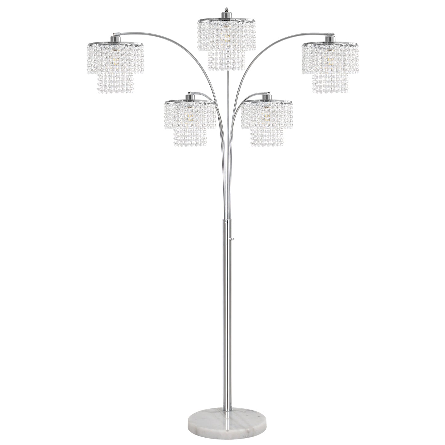 Brio 80" 5-Light Modern Crystal Arc Floor Lamp