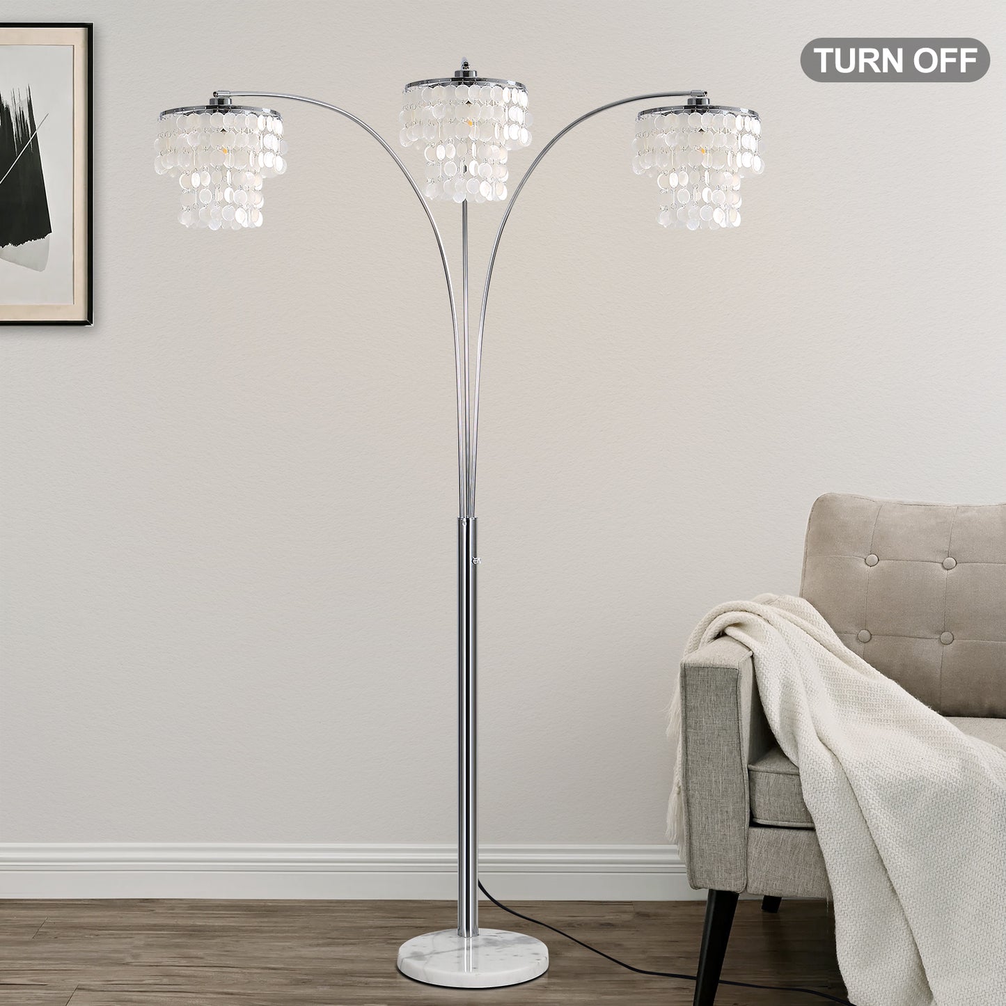 Brio 90" 3-Light Modern Arc Floor Lamp