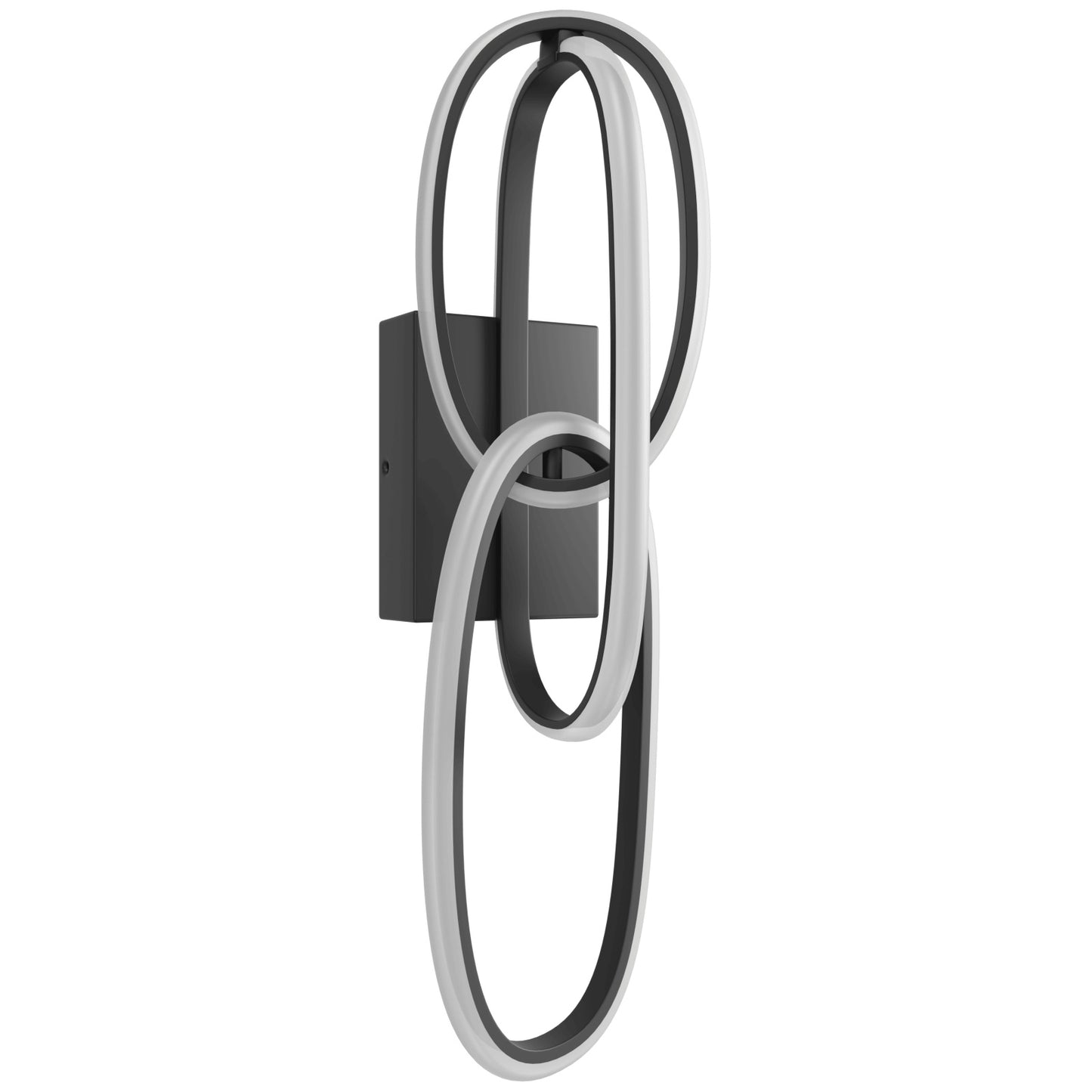 Circa Modern Black Looping 2 Ring LED Wall Sconce