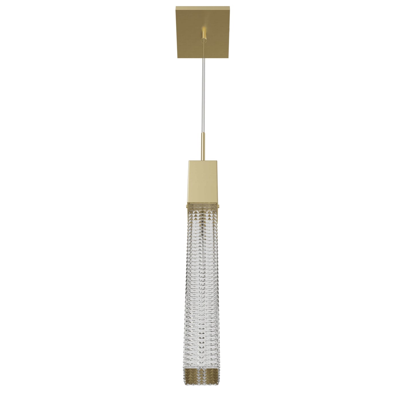 Boa 1-Light LED Brushed Brass Studded Glass Pendant Light