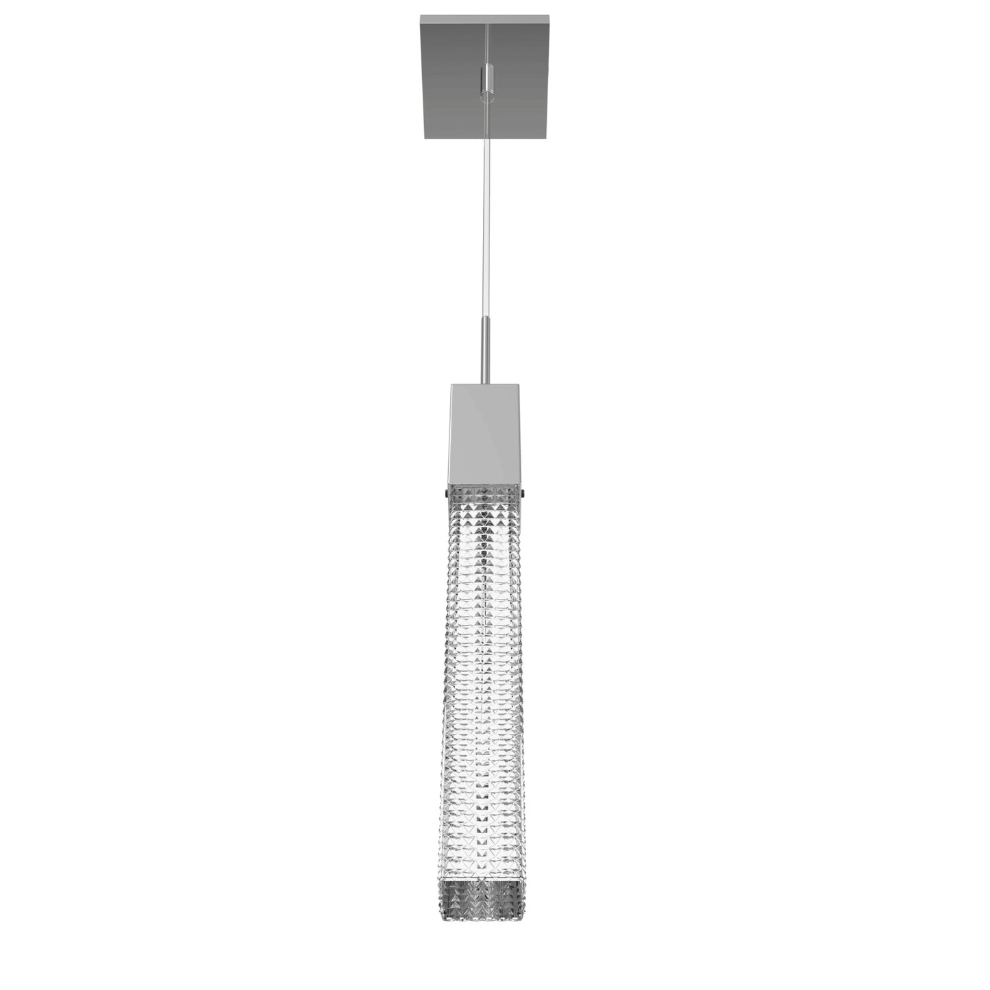 Boa 1-Light LED Polished Chrome Studded Glass Pendant Light