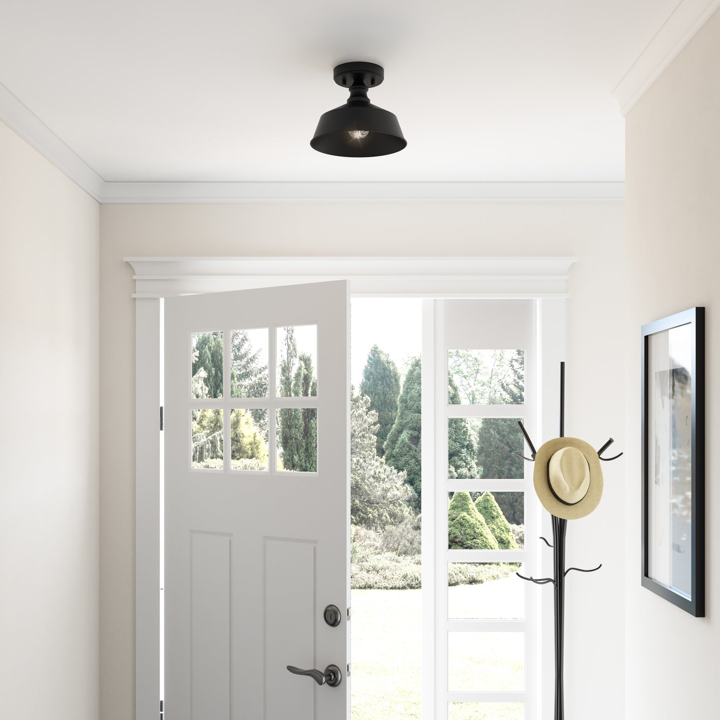 Bola 1-Light Dark Bronze Semi Flushmount Ceiling Light