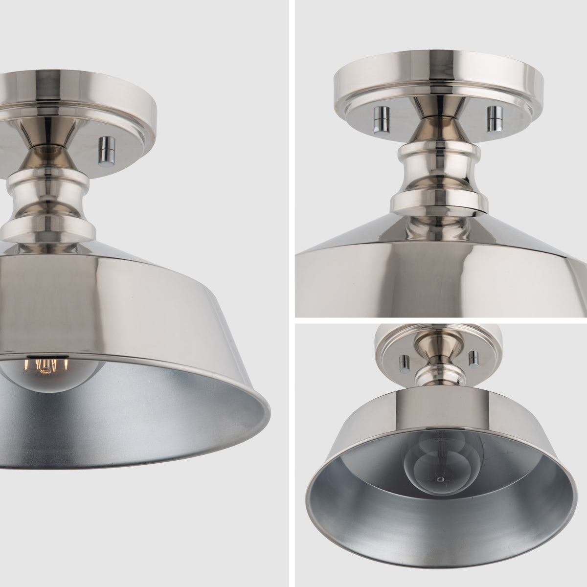 Bola 1-Light Brushed Nickel Semi Flushmount Ceiling Light