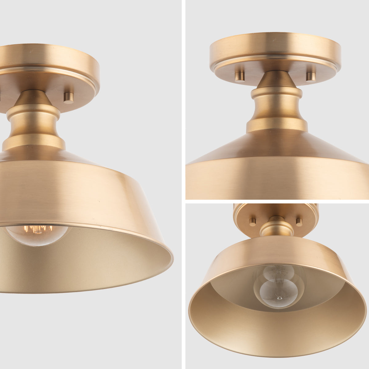 Bola 1-Light Gold Semi Flushmount Ceiling Light