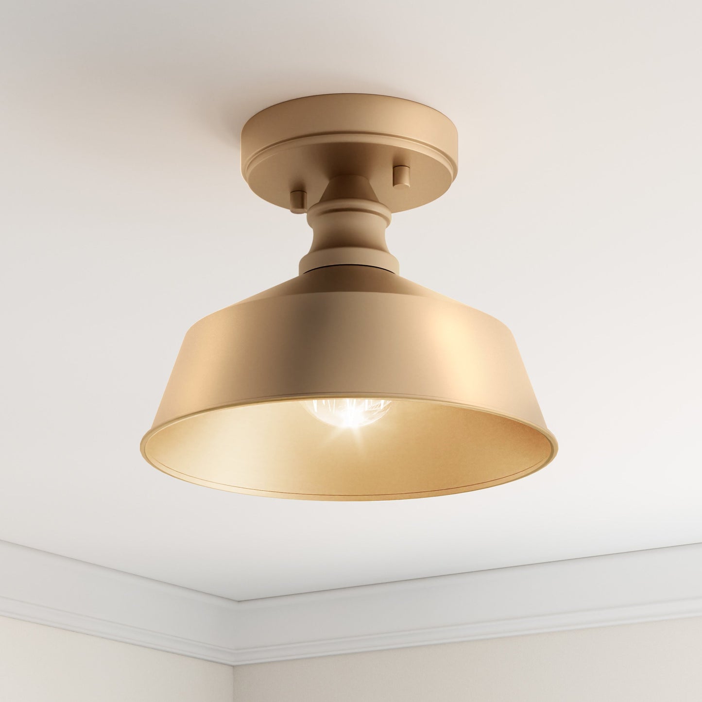 Bola 1-Light Gold Semi Flushmount Ceiling Light