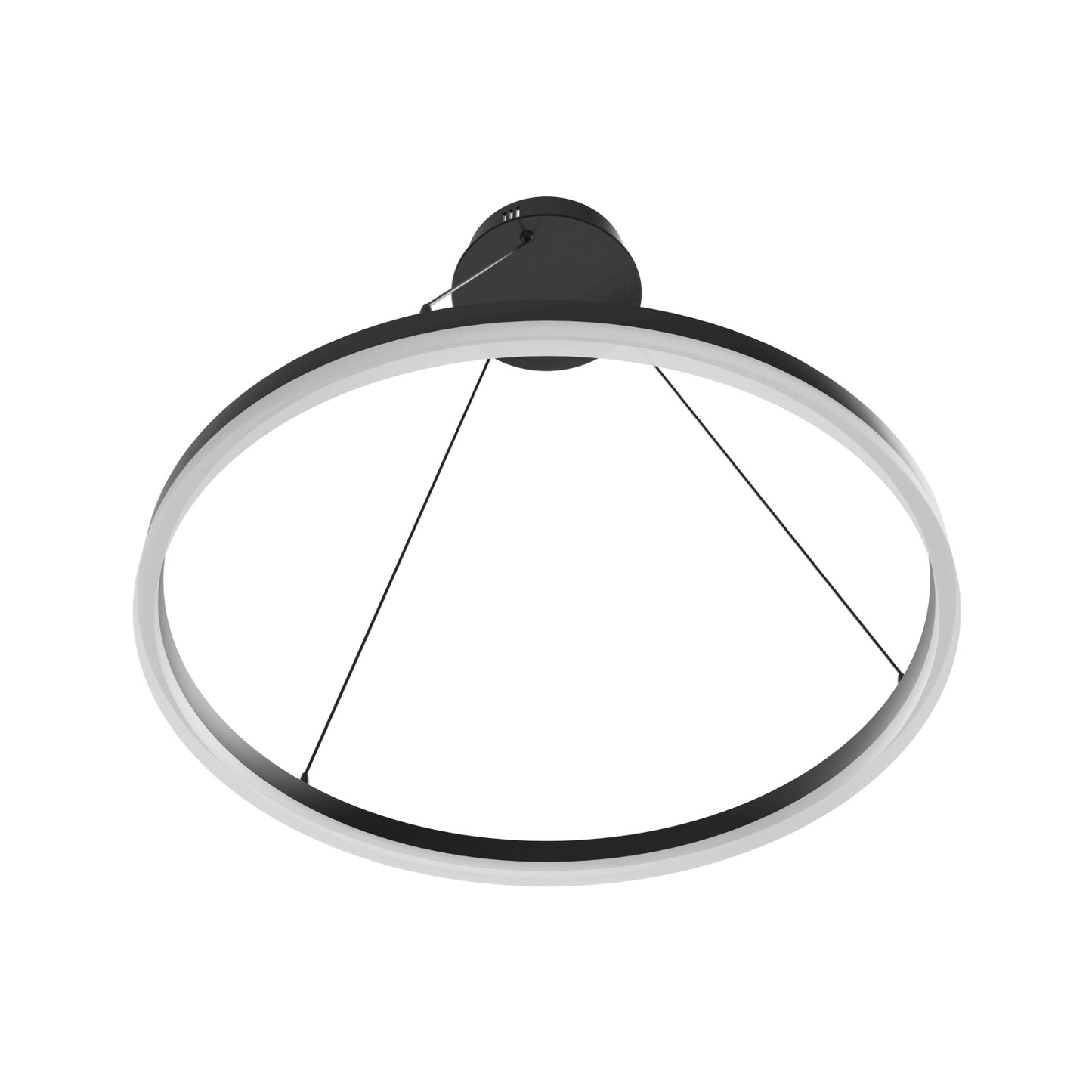 Circa 24" Modern Black Ring LED Pendant Light