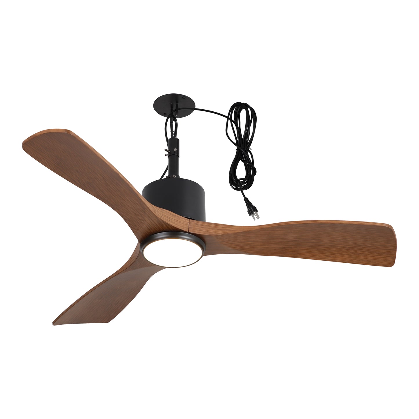 42" Indoor/Outdoor Black Plug-In Ceiling Fan with LED Light