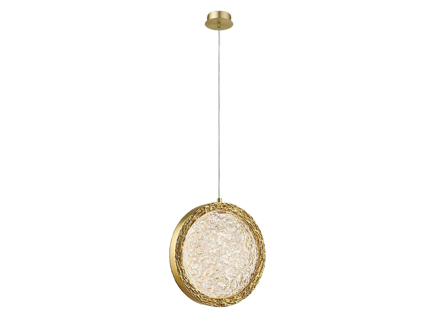 Bottega 1-Light Polished Brass 6" Round Ring Pendant Light